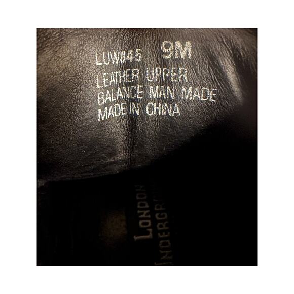 Women 9M London Underground Black Leather Lace-Up Combat Boots Punk Goth - Picture 10 of 11